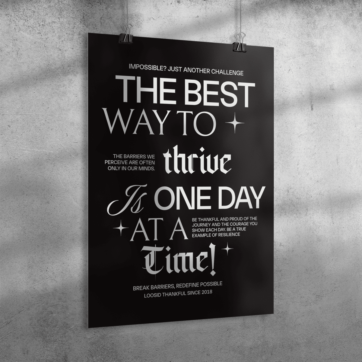 Be Thankful & Thrive Sober Sobriety Art graphic detail (view 4)