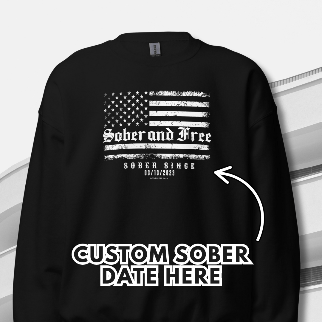 Sober and Free Sobriety Recovery Hoodie graphic detail (view 4)