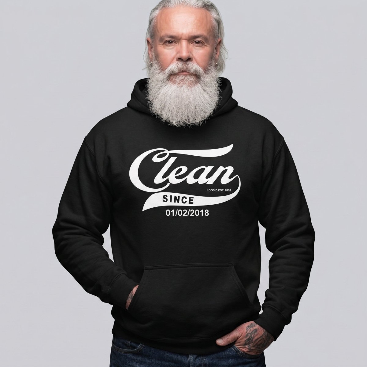 Clean Since Recovery Hoodie side view (view 6)