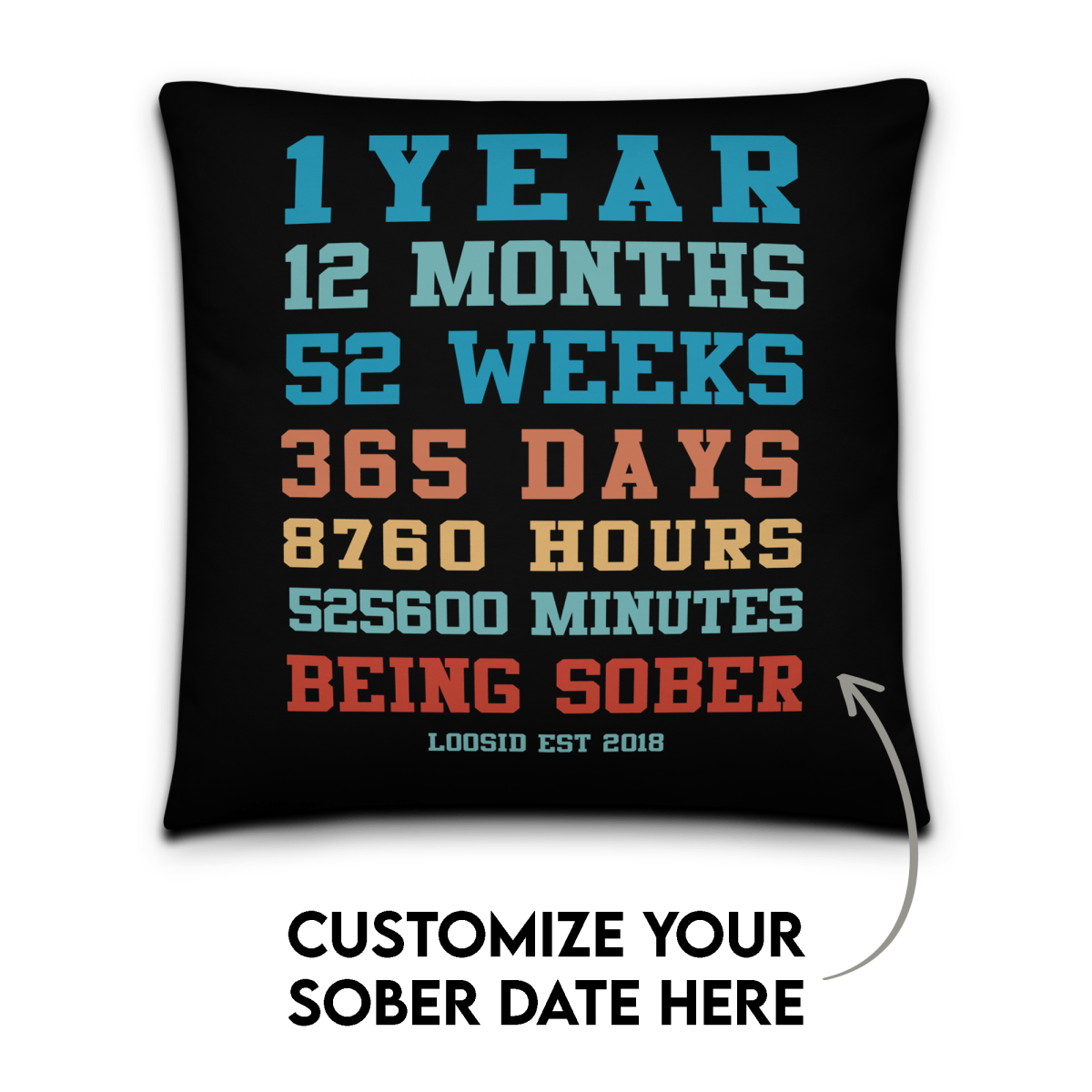 Sober Time Sober Pillow graphic detail (view 4)