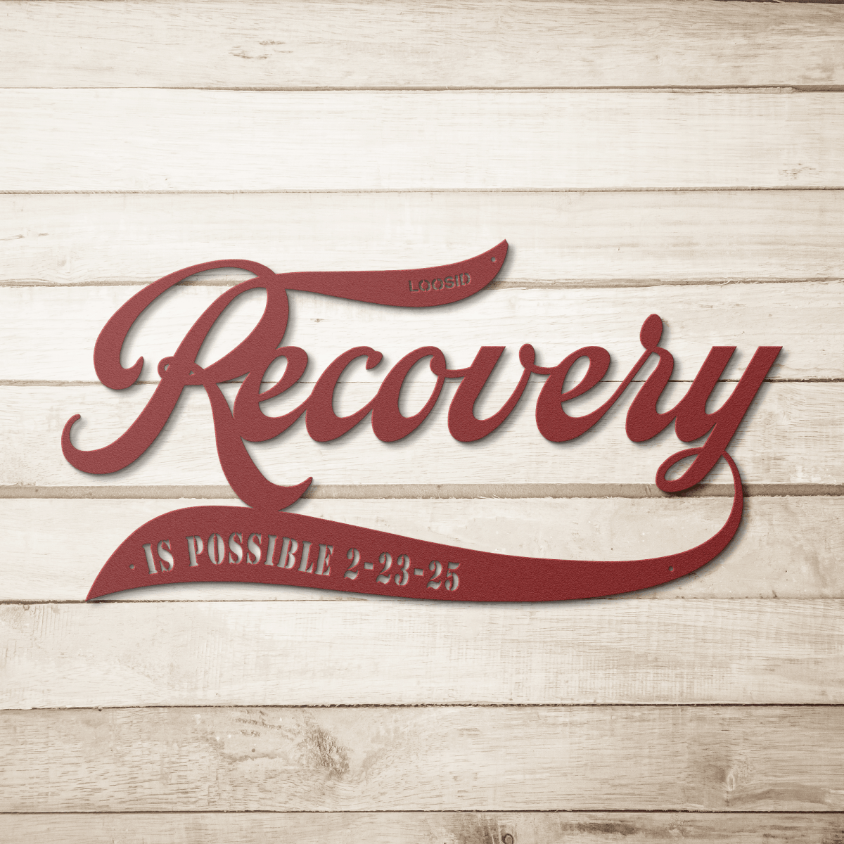 Sobriety Art Metal Sign with Recovery Date Sobriety Art back view (view 7)