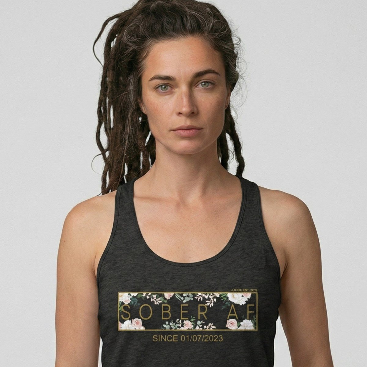 Loosid Sober AF Flower Sober Tank Top featuring the design
