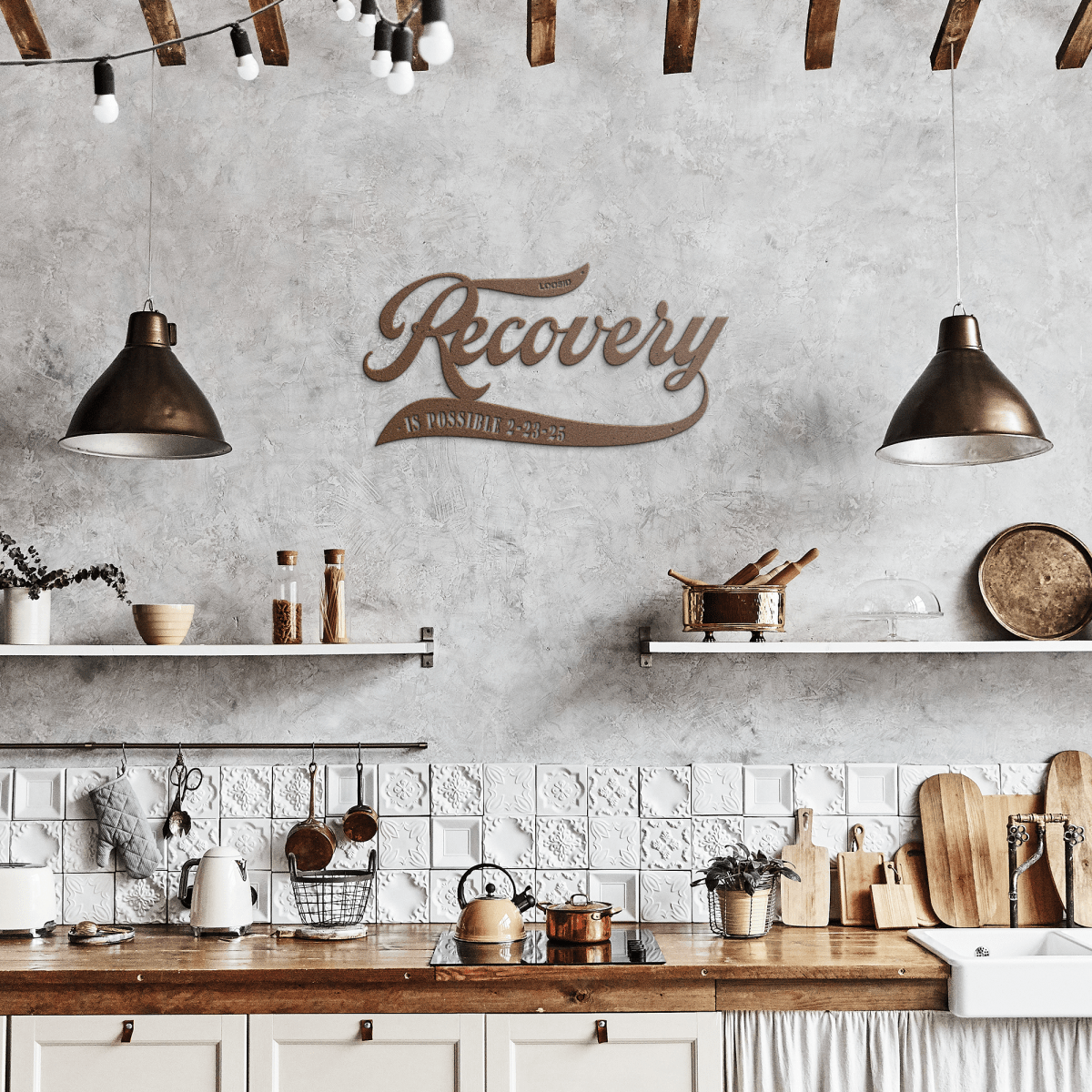 Sobriety Art Metal Sign with Recovery Date Sobriety Art featuring the design (view 11)
