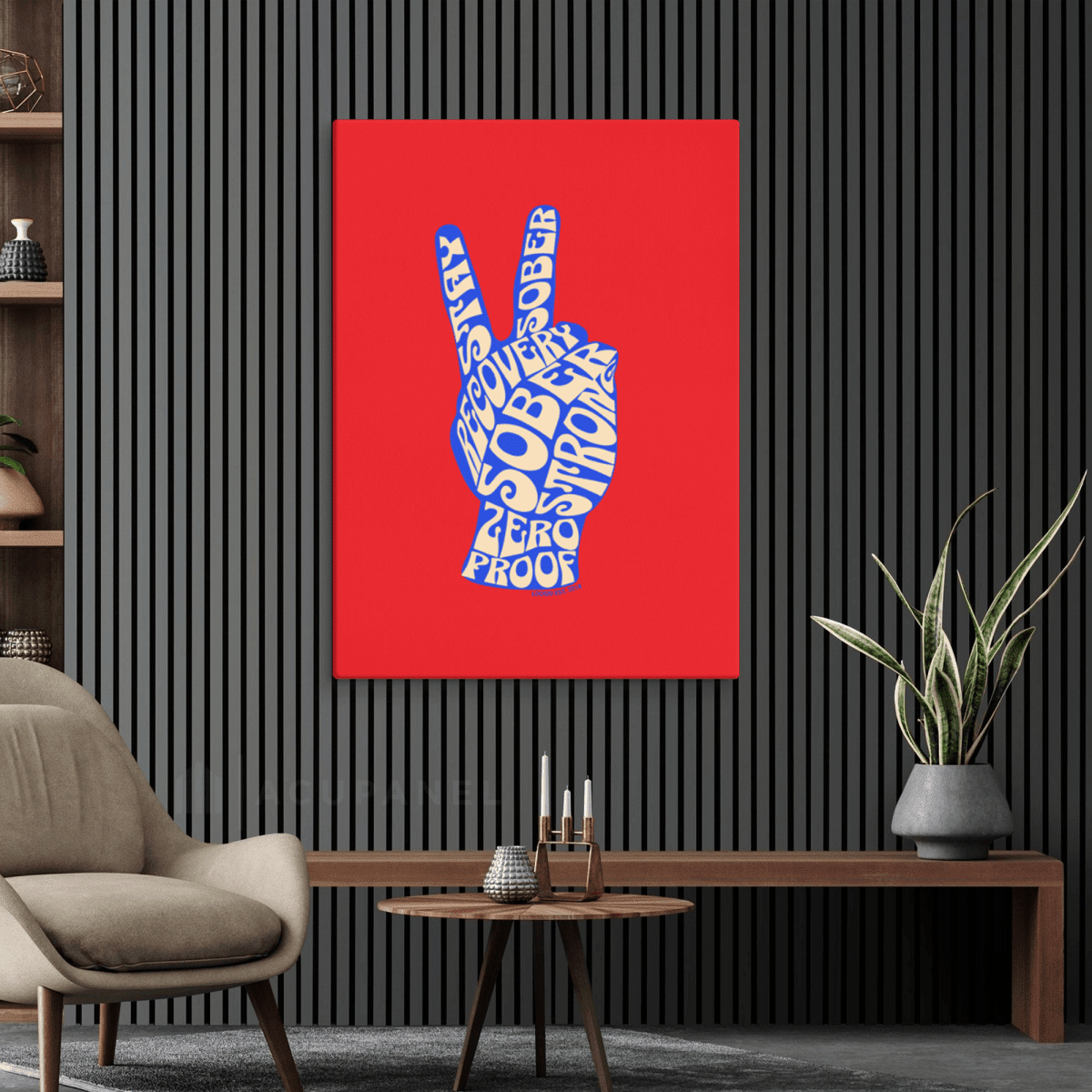 Loosid Peace and Sober Canvas for Strength and Healing Sobriety Art featuring the design