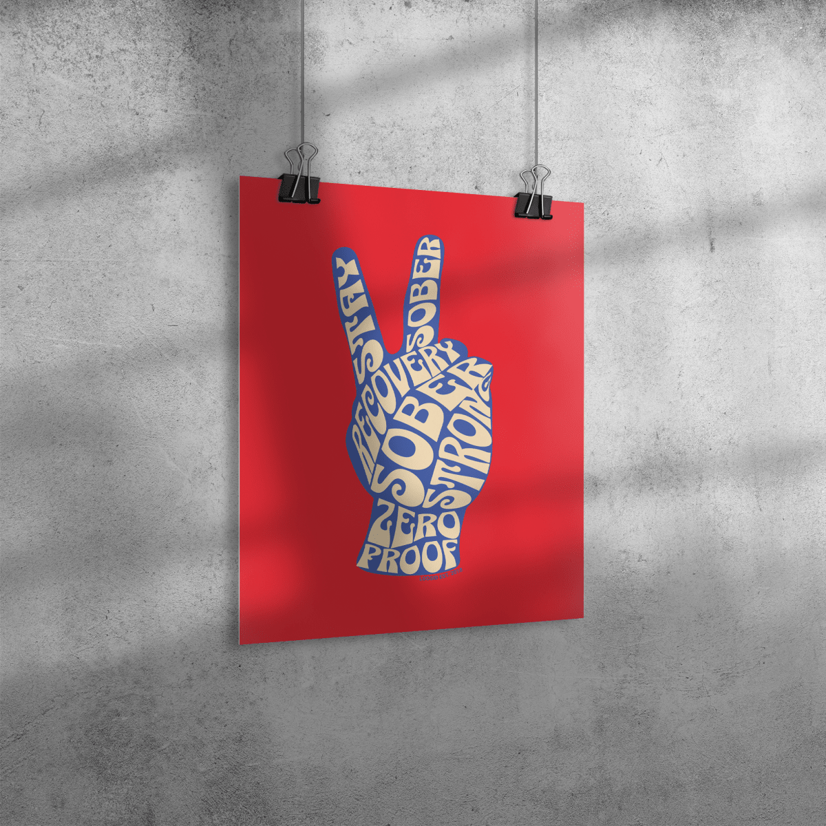 Peace and Sober Sobriety Art side view (view 6)