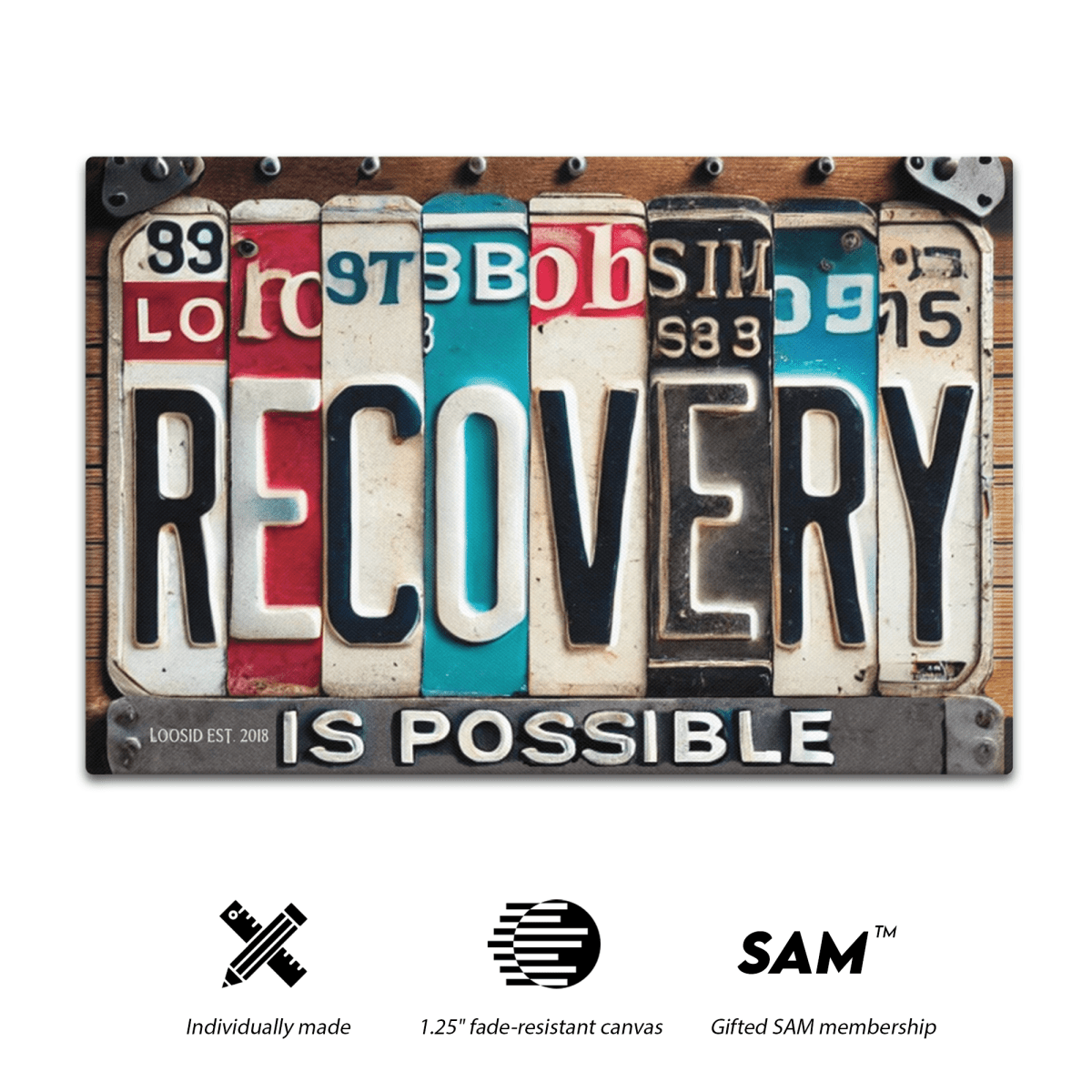 Recovery Is Possible License Plate Sobriety Art graphic detail (view 4)