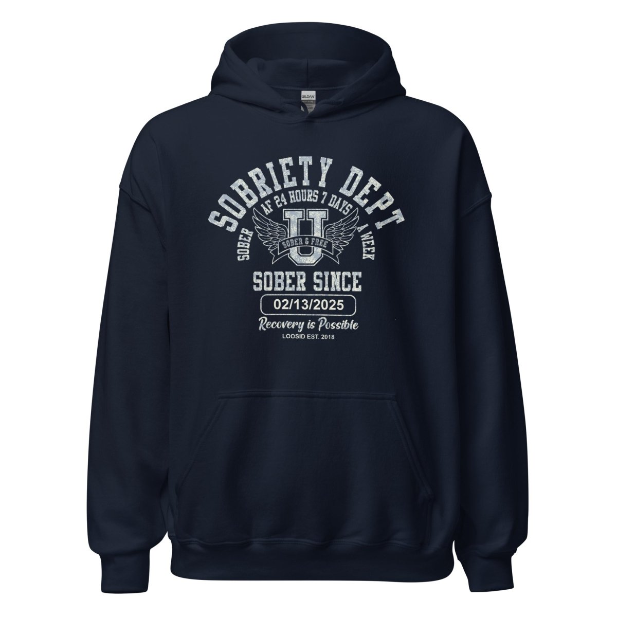 Sobriety Dept Recovery Hoodie featuring the design (view 11)