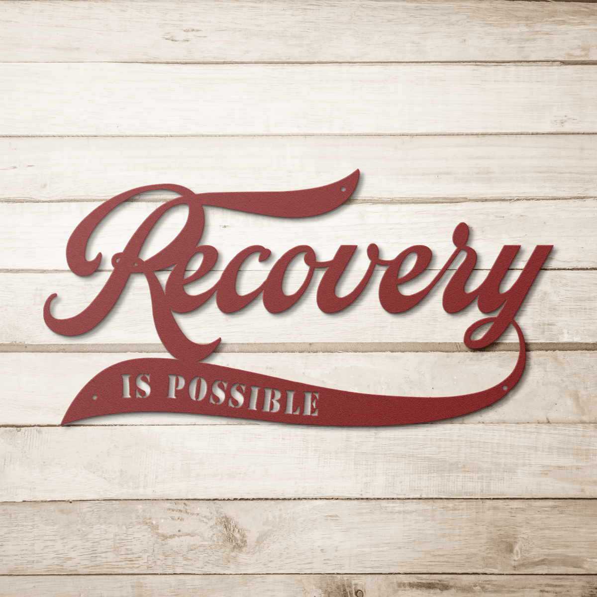 Recovery Is Possible Die Cut Metal Wall Sobriety Art packaging detail (view 8)