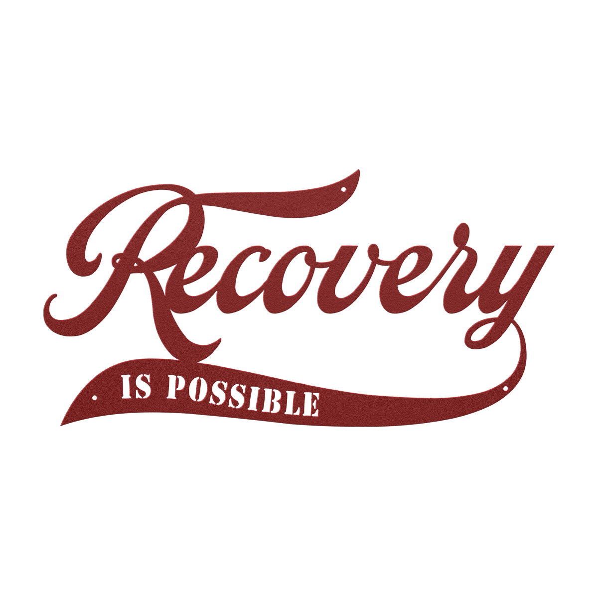 Recovery Is Possible Die Cut Metal Wall Sobriety Art back view (view 7)