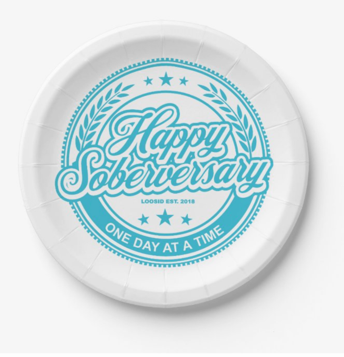Soberversary Paper Party Plates Sobriety Gift back view (view 7)