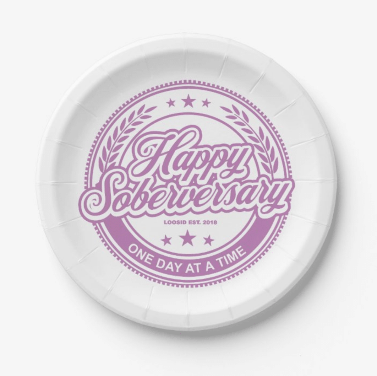 Soberversary Paper Party Plates Sobriety Gift featuring the design (view 11)
