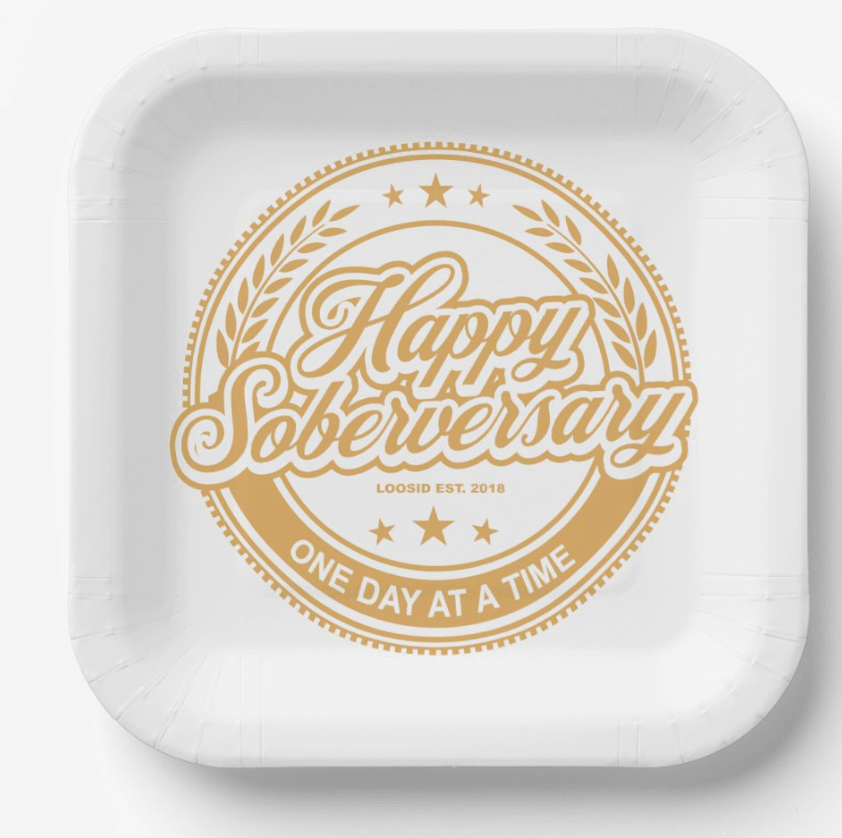 Soberversary Paper Party Plates Sobriety Gift lifestyle view (view 5)