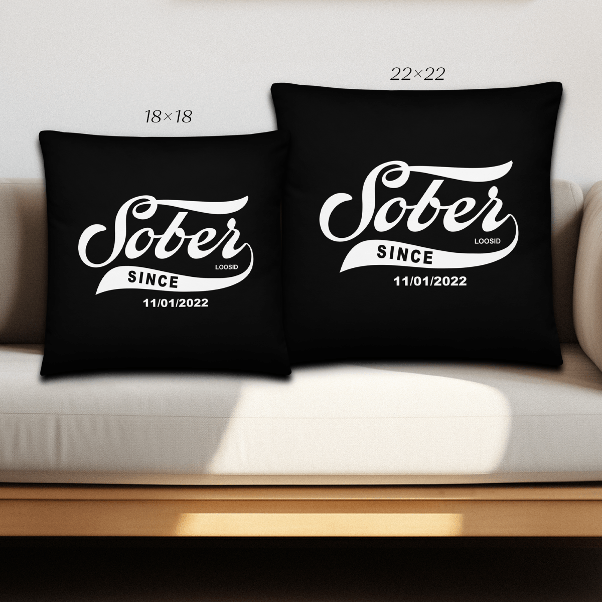 Sober Since Sober Pillow graphic detail (view 4)