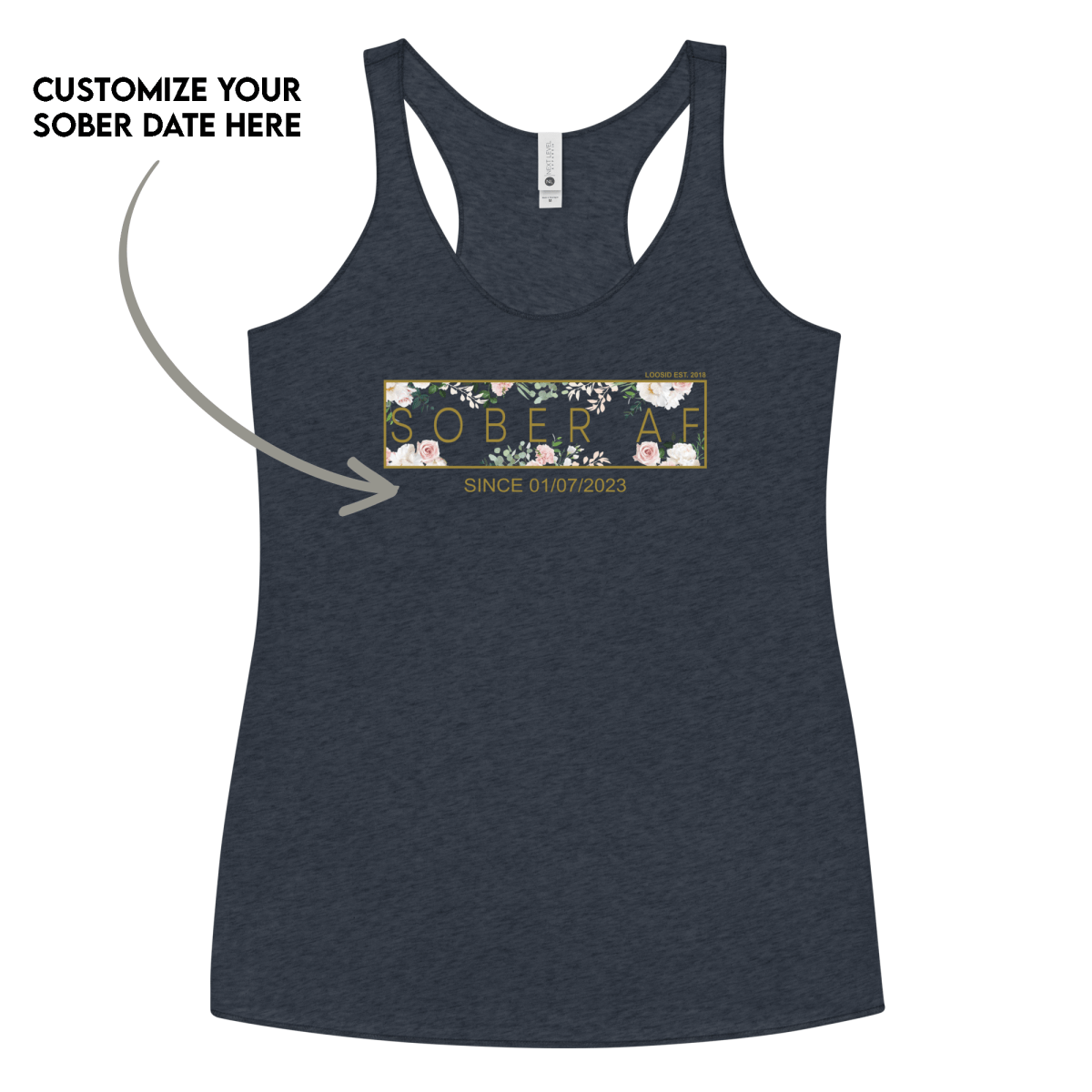 Sober AF Flower Sober Tank Top lifestyle view (view 5)