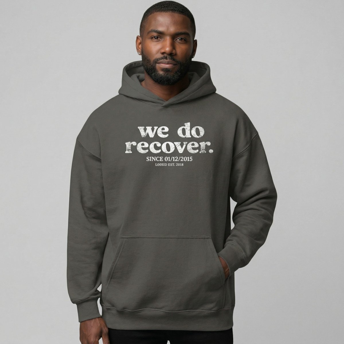 We Do Recover Men's Sober Recovery Hoodie lifestyle view (view 25)