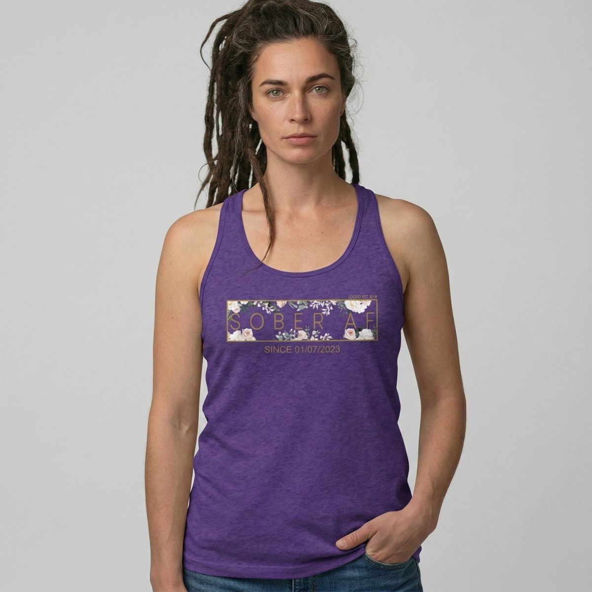 Sober AF Flower Sober Tank Top product photo (view 10)