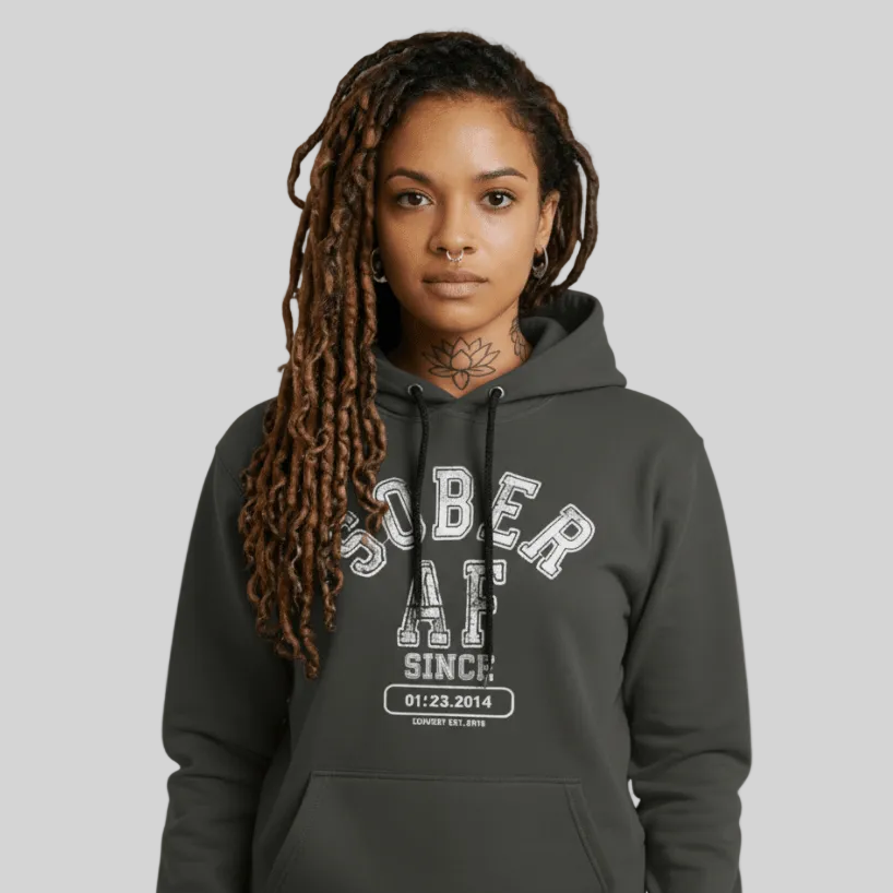 Sober AF Since Recovery Hoodie graphic detail (view 24)