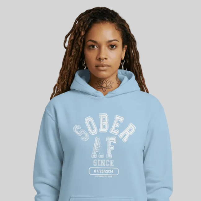 Sober AF Since Recovery Hoodie graphic detail (view 4)