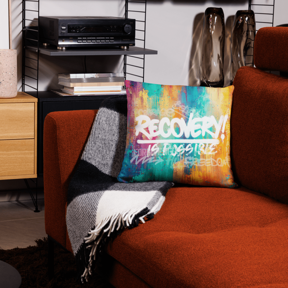 Recovery Is Possible Sober Pillow back view (view 7)