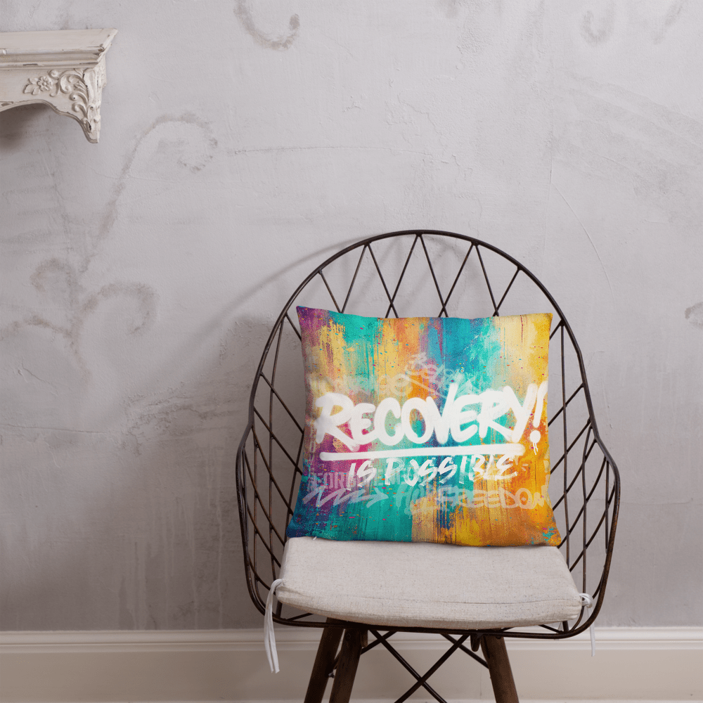 Recovery Is Possible Sober Pillow flat lay styled image (view 13)