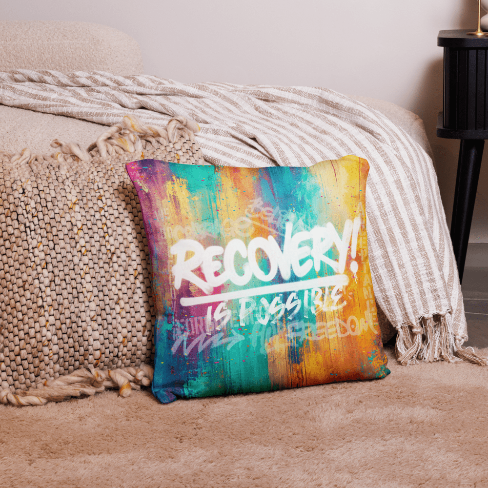 Recovery Is Possible Sober Pillow featuring the design (view 11)