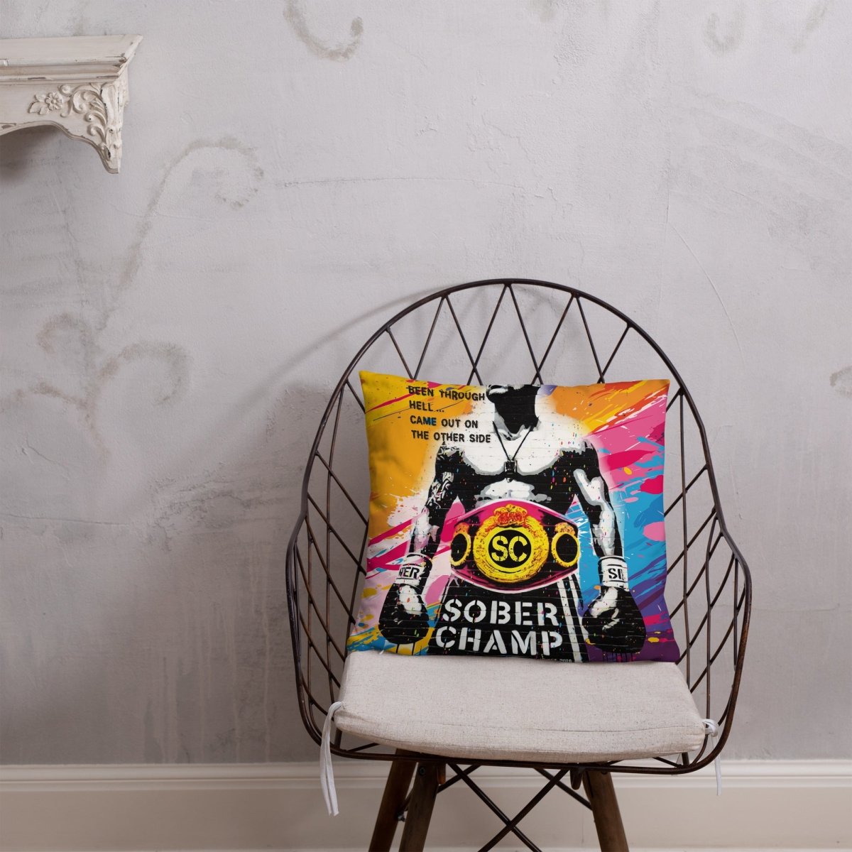 Sober Champ Champion Design Sober Pillow graphic detail (view 14)