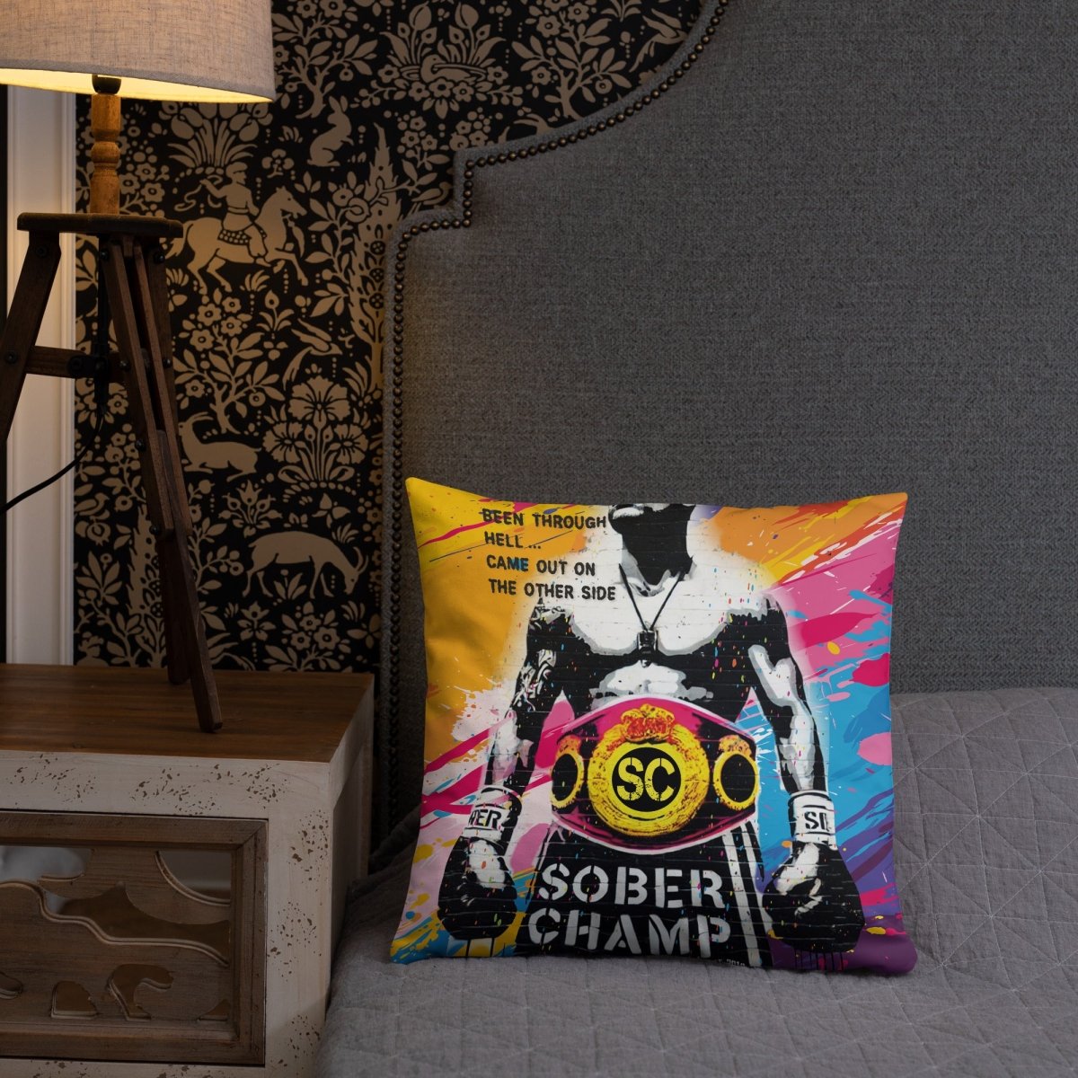 Sober Champ Champion Design Sober Pillow lifestyle view (view 15)