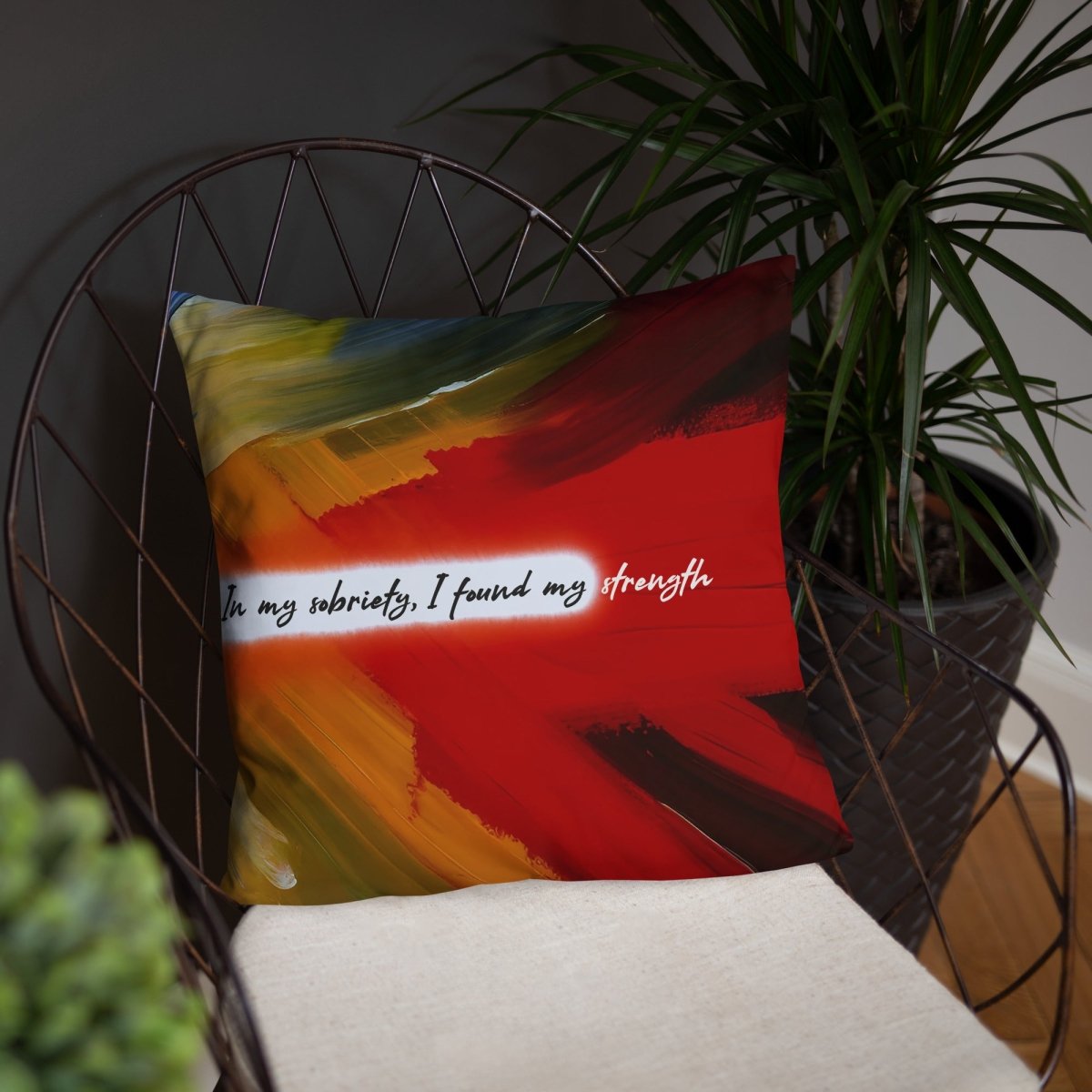 In My Sobriety I Found My Strength Sober Pillow fit detail (view 9)