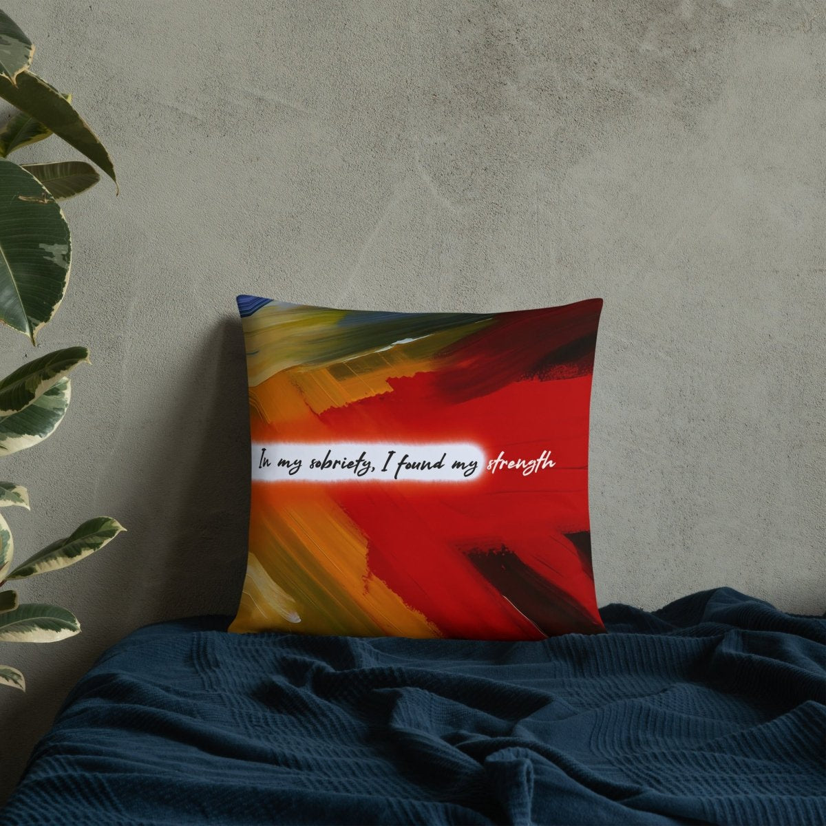 In My Sobriety I Found My Strength Sober Pillow lifestyle view (view 5)
