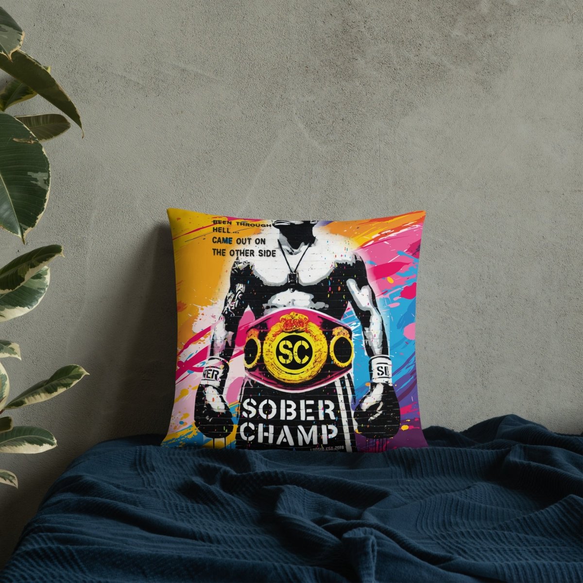 Sober Champ Champion Design Sober Pillow featuring the design (view 11)