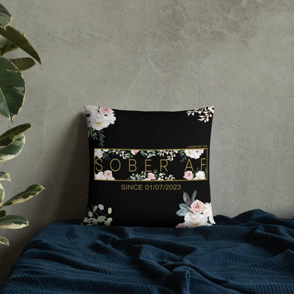 Sober AF Flower Sober Pillow featuring the design (view 11)