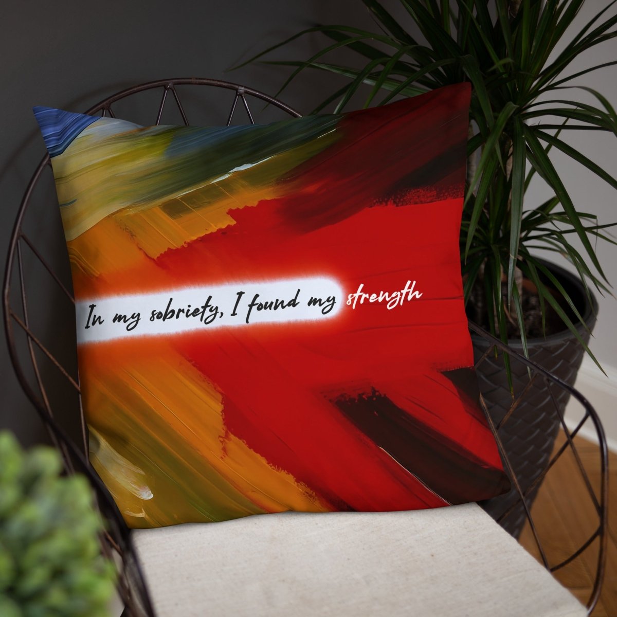 In My Sobriety I Found My Strength Sober Pillow flat lay styled image (view 13)
