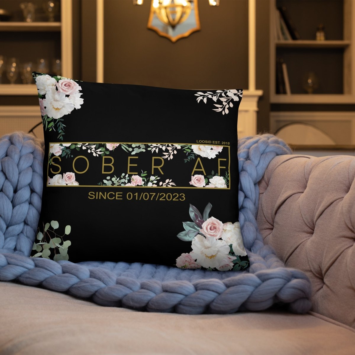 Sober AF Flower Sober Pillow lifestyle view (view 15)