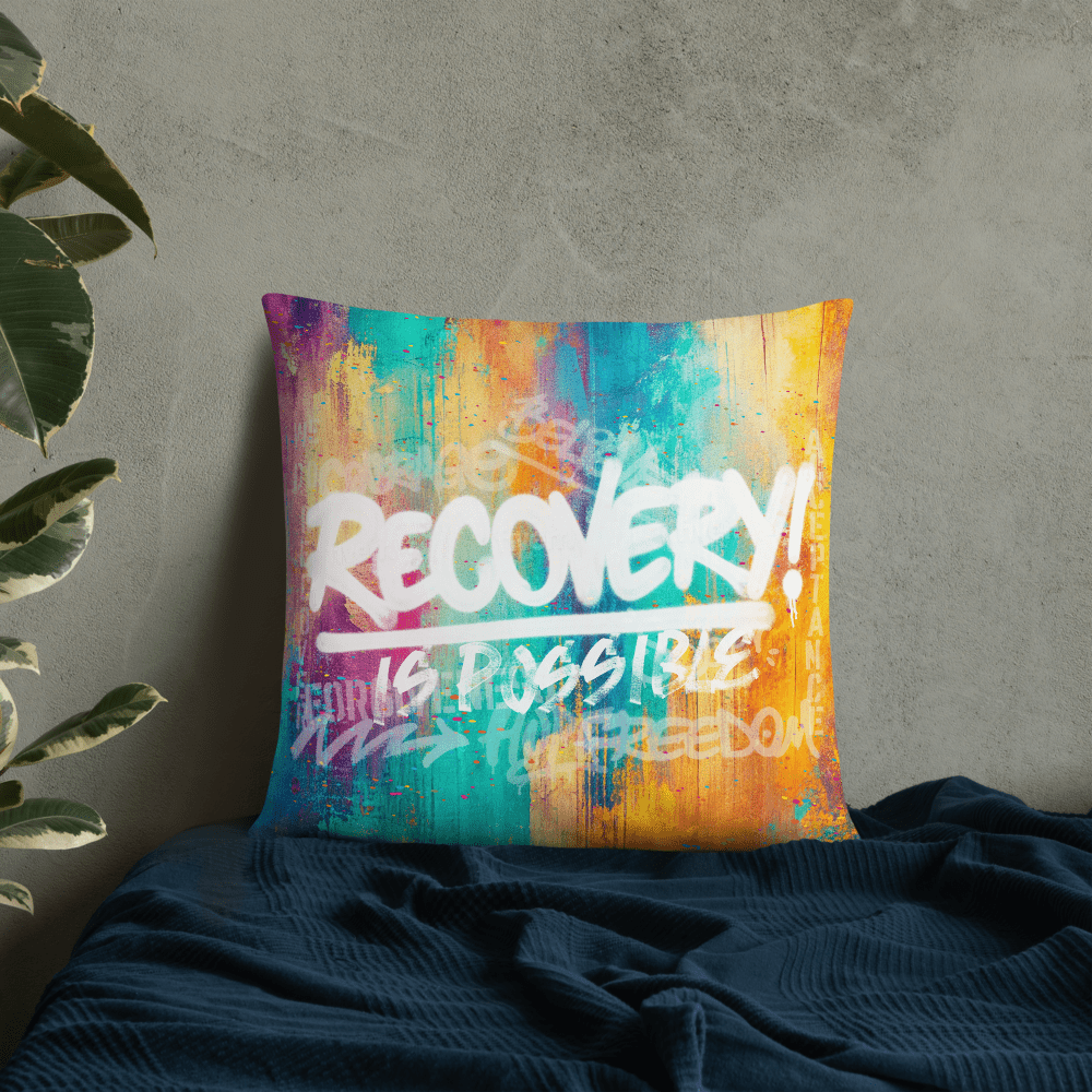 Recovery Is Possible Sober Pillow graphic detail (view 4)