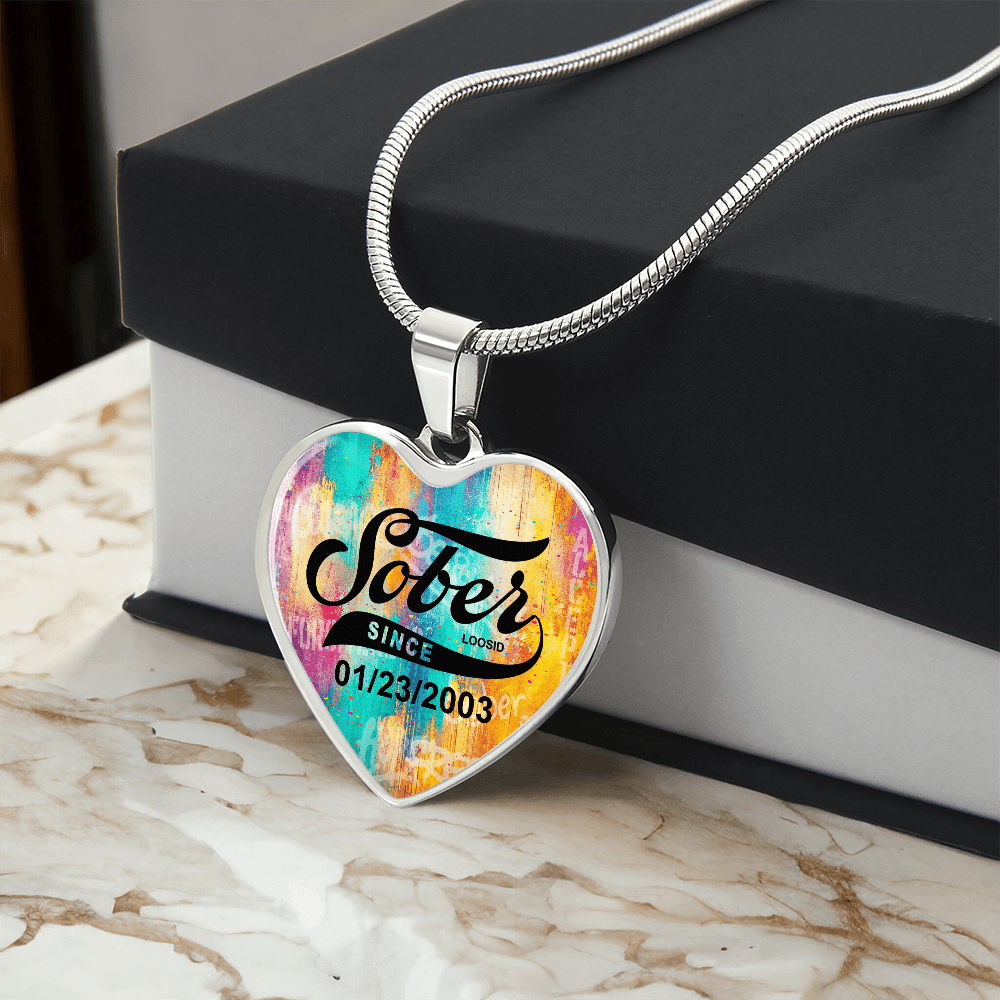 Sober Since Heart Sober Jewelry fit detail (view 9)