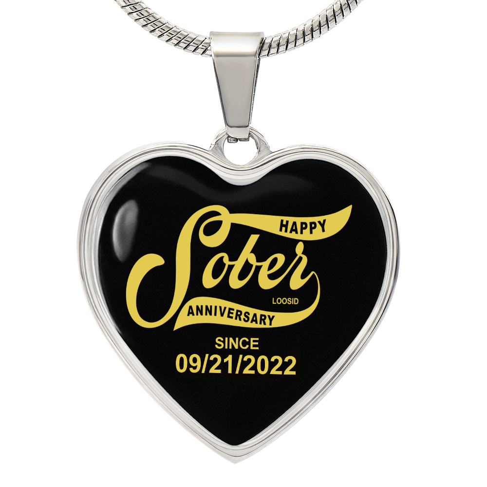 Sober Since Heart Sober Jewelry back view (view 7)