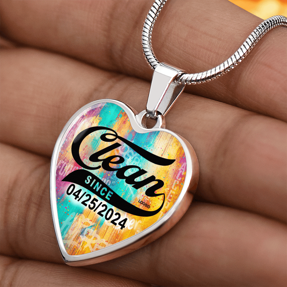 Clean Since Heart Sober Jewelry graphic detail (view 4)
