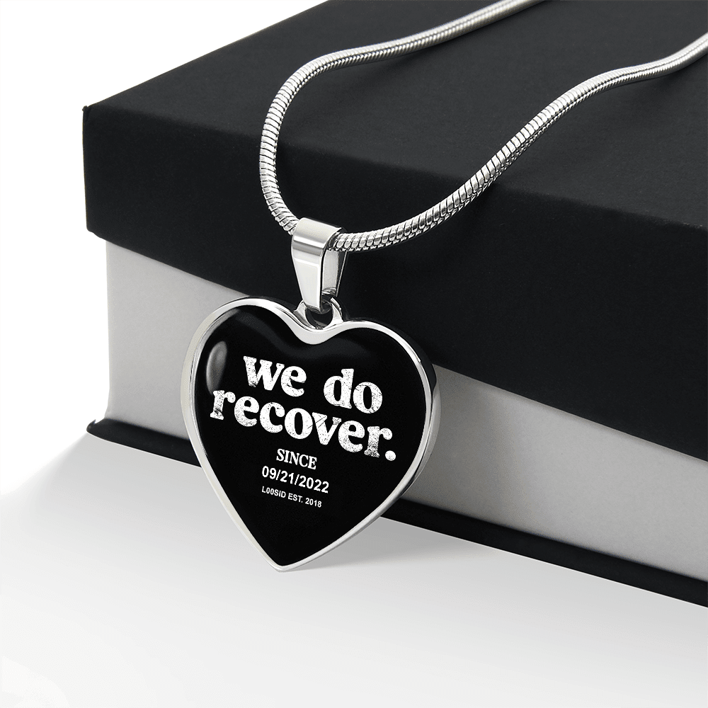 We Do Recover Heart Sober Jewelry graphic detail (view 4)