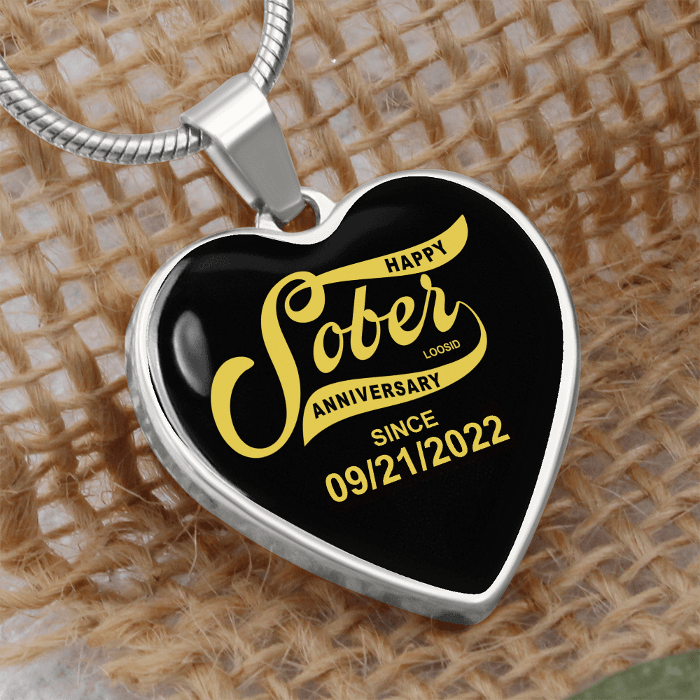 Sober Since Heart Sober Jewelry fit detail (view 9)