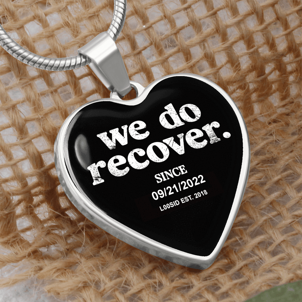 We Do Recover Heart Sober Jewelry flat lay styled image (view 3)
