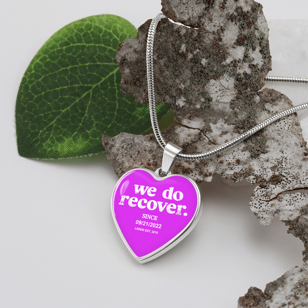 We Do Recover Heart Sober Jewelry flat lay styled image (view 3)