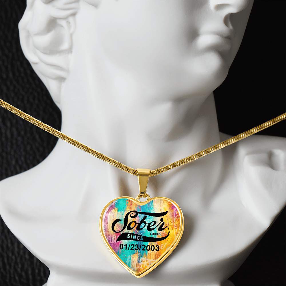 Sober Since Heart Sober Jewelry graphic detail (view 4)