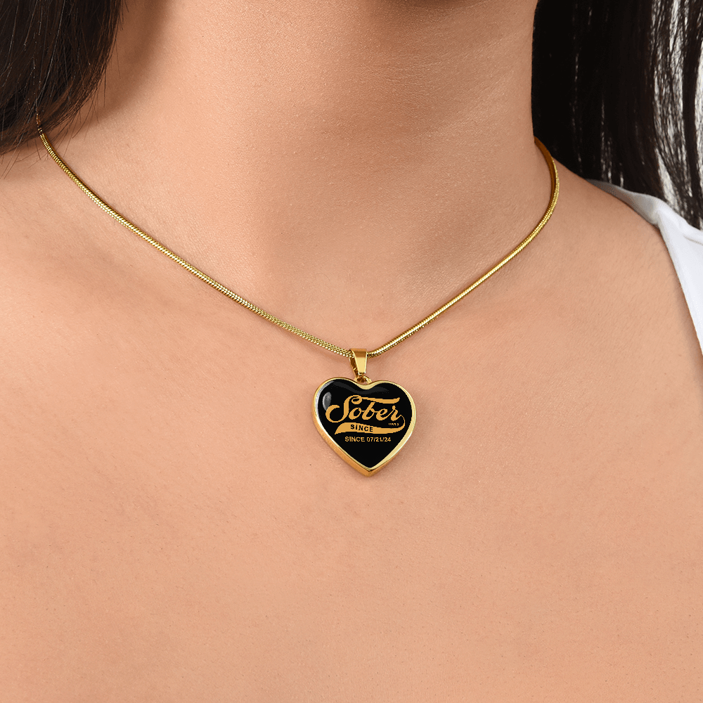 Sober Since Heart Sober Jewelry graphic detail (view 4)