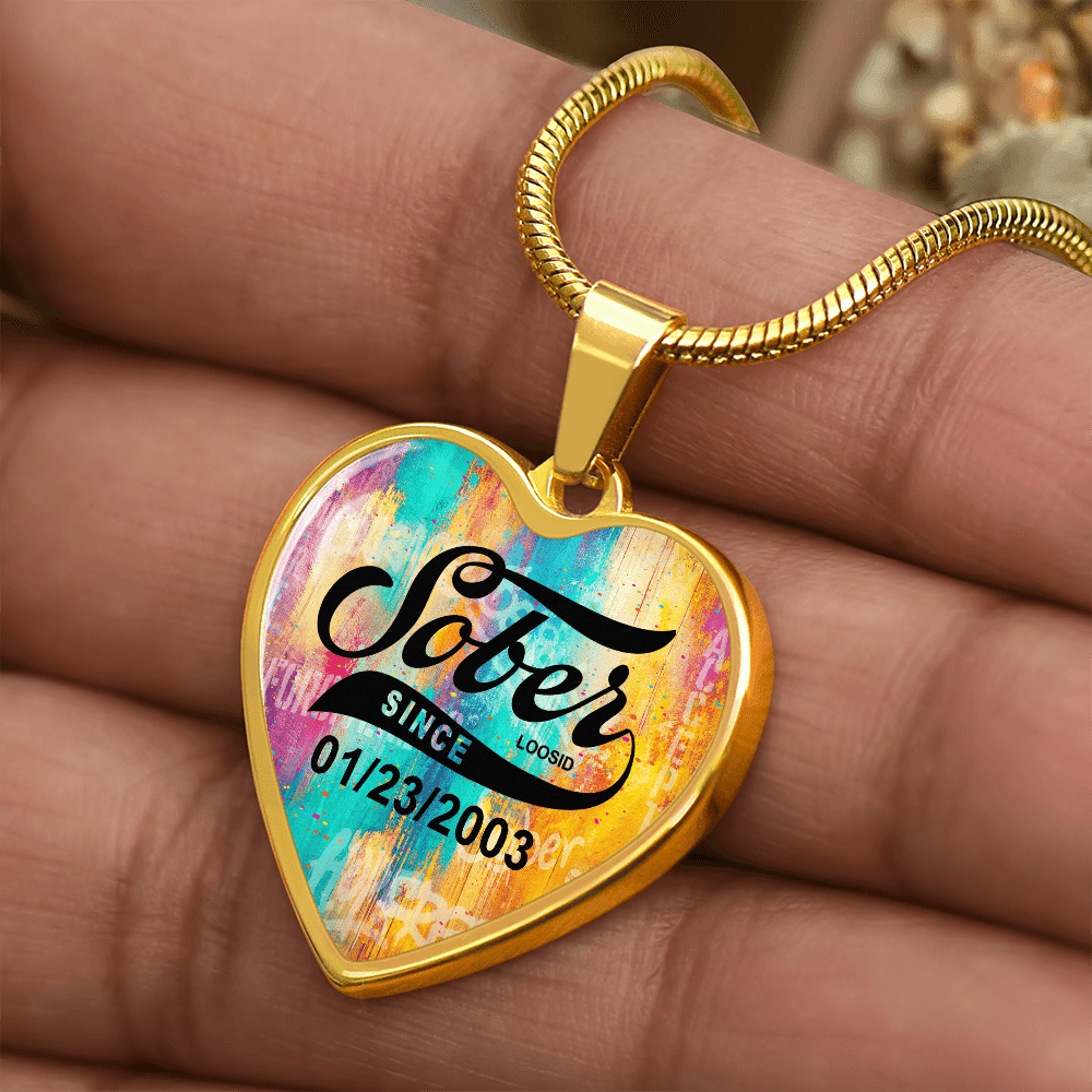 Sober Since Heart Sober Jewelry close-up view (view 2)
