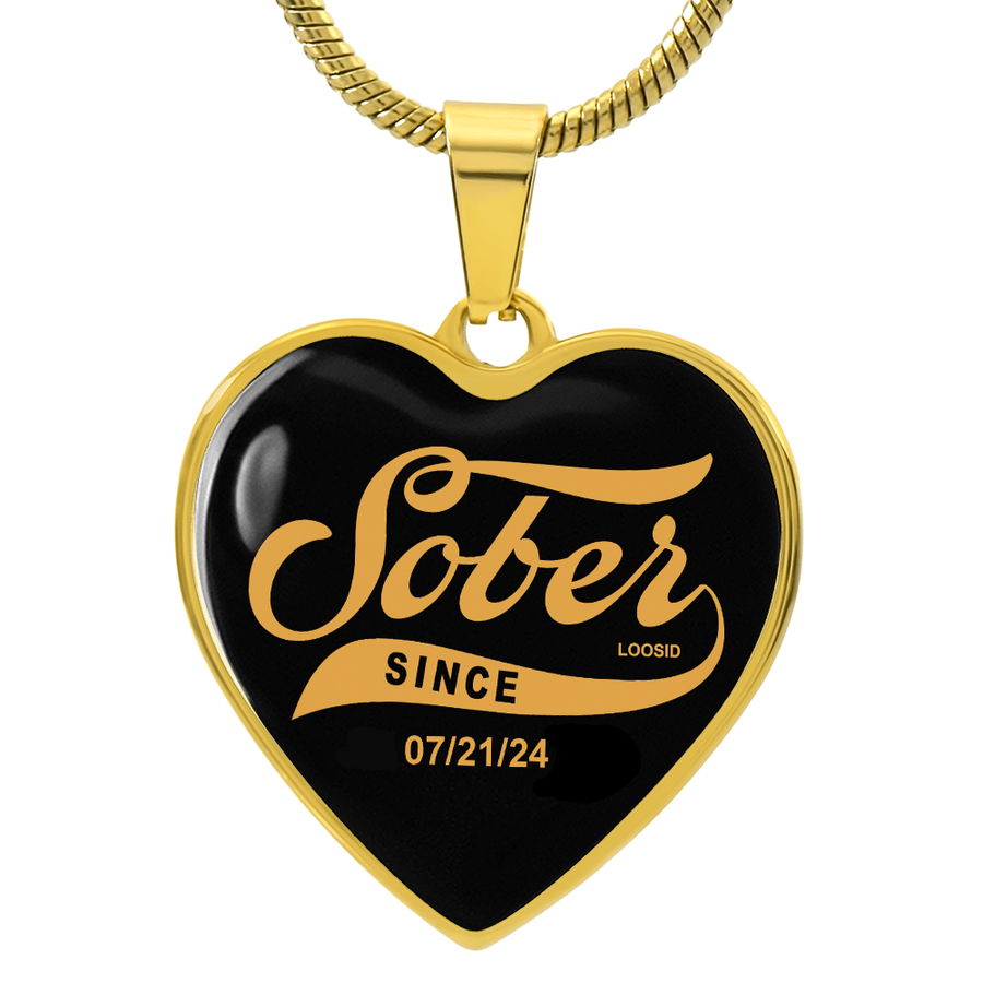 Lifestyle photo of Sobriety Gift necklace worn for daily inspiration