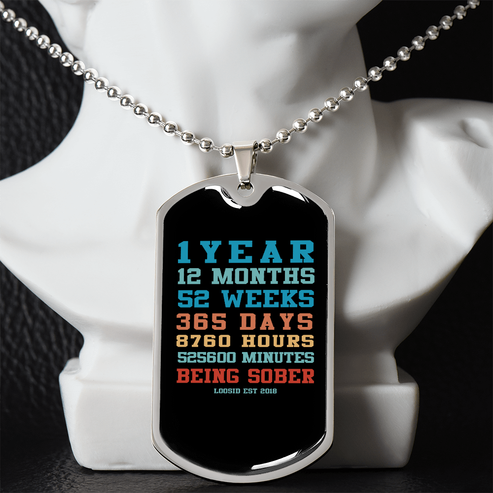 Custom Sober Time Dog tag