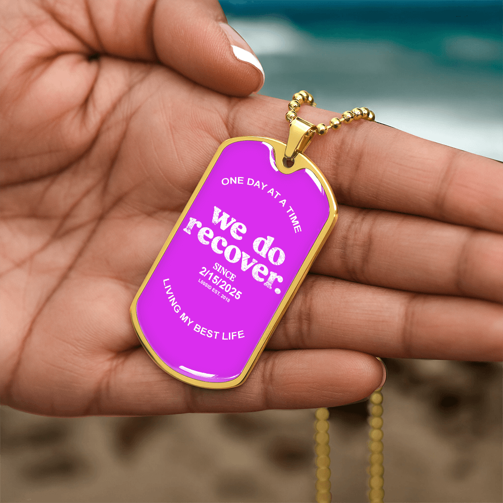 We Do Recover with Personalized 'Sober Since' Date Sober Jewelry fit detail (view 9)