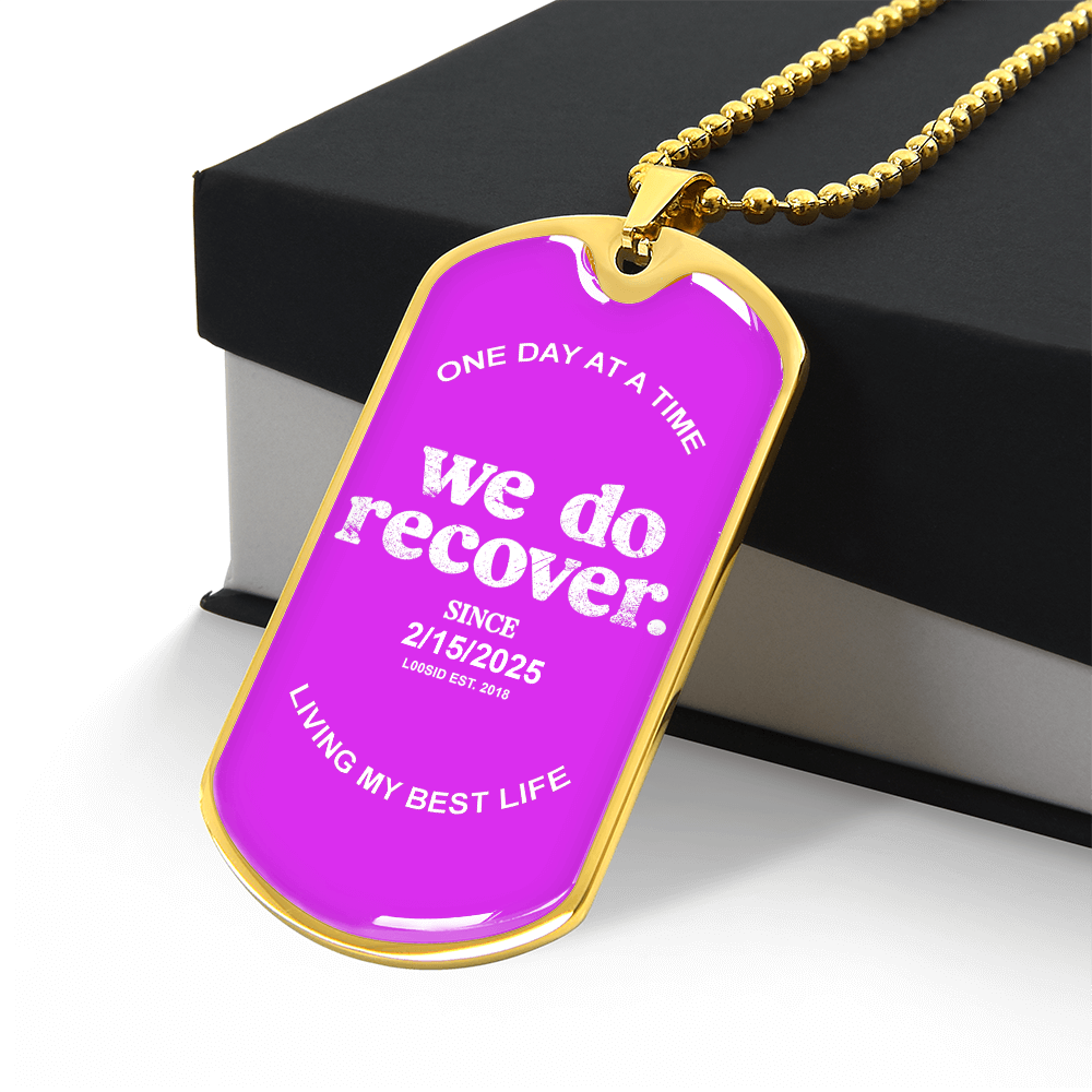 We Do Recover with Personalized 'Sober Since' Date Sober Jewelry product photo (view 10)