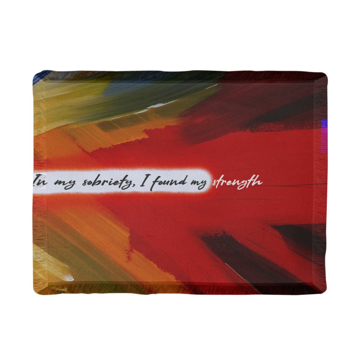 Loosid In My Sobriety I Found My Strength Printed Recovery Blanket featuring the design