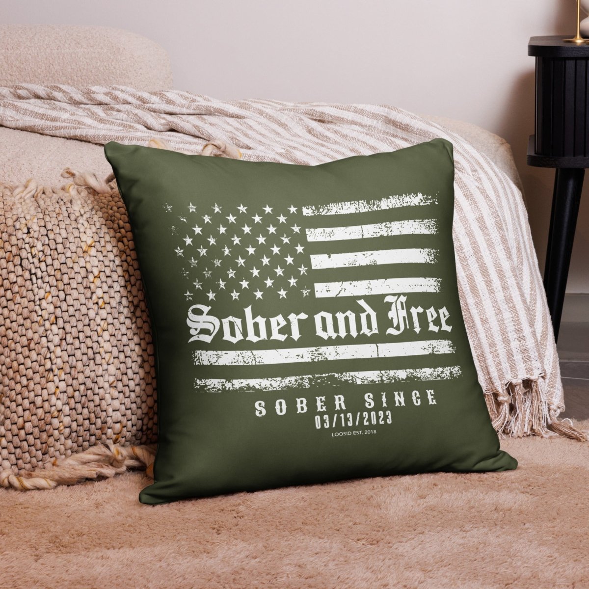 Sober and Free Sober Pillow graphic detail (view 4)